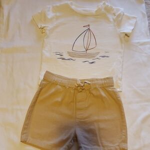 Nordstrom Kids Matching Set - White and Tan